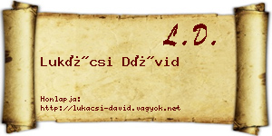 Lukácsi Dávid névjegykártya