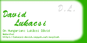 david lukacsi business card
